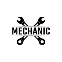 Mechanic service logo design vector isolated on white background.