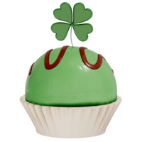 st. Patricks dag efterrätt choklad mynta tryffel med vitklöver på transparent bakgrund, 3d tolkning png