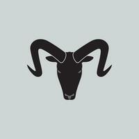 head goat logo in black color vector