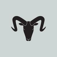 head goat logo in black color vector