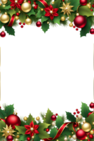 AI generated Christmas border frame PNG transparent background