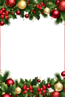 AI generated Christmas border frame PNG transparent background