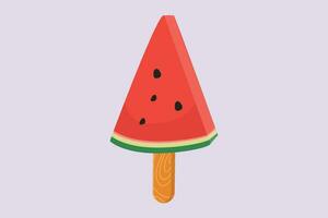 Water Melon Fruit. Bright juicy summer fruit concept. Colored flat vector illustration isolated.