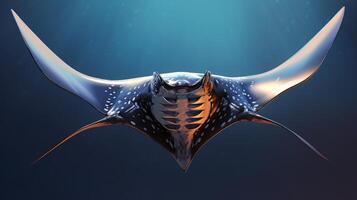 AI generated Manta ray fish on natural background wallpaper photo