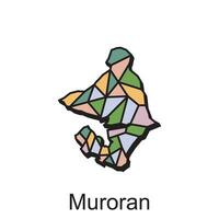 mapa ciudad de muroran mundo mapa internacional vector modelo con contorno gráfico estilo, aislado en blanco antecedentes