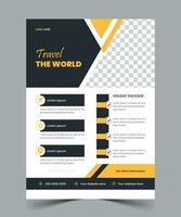 World travel flyer template design vector