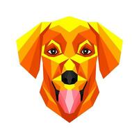 Polygonal style dog portrait vector