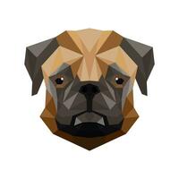 Polygonal style bulldog dog vector design