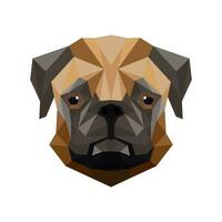 Polygonal style bulldog dog vector design