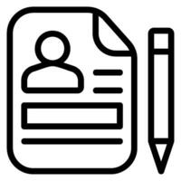 resume line icon vector