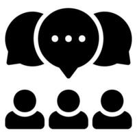 discussion glyph icon vector