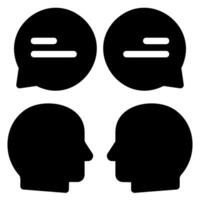 discussion glyph icon vector