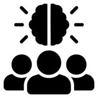 brainstorming glyph icon vector