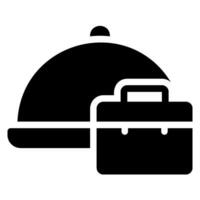 business lunch glyph icon vector