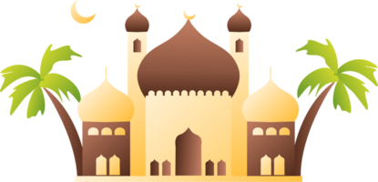 Aesthetic mosque illustration png