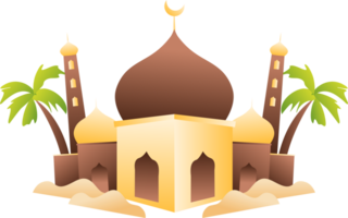 Aesthetic mosque illustration png