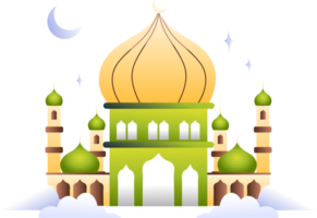 Aesthetic mosque illustration png