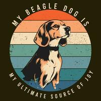 retro beagle perro Clásico inspirado perro camiseta diseño vector