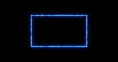 glowing neon square frame, neon frame for stream overlay video