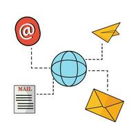 internet with email illustration vector