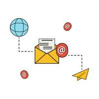 internet with email illustration vector