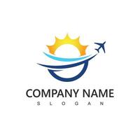 Travel agency logo. transport, logistic delivery logo design. airplane illustration. vector