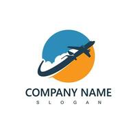 Travel agency logo. transport, logistic delivery logo design. airplane illustration. vector