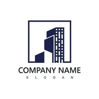 Building logo design architecture for real estate and construction company vector