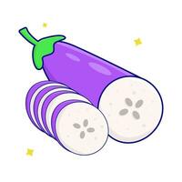 eggplant slice illustration vector