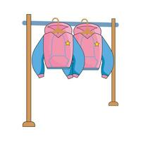 jacket hanging in stand hanger illustration vector