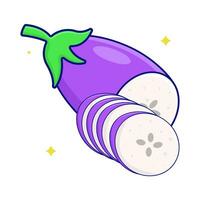 eggplant slice illustration vector