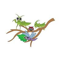 insect in tree in tree trunk illustration vector