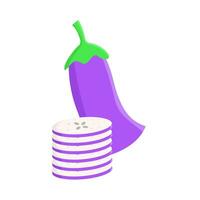 eggplant slice illustration vector