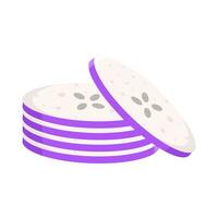 eggplant slice illustration vector