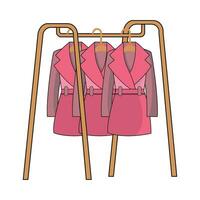 coat jacket  hanging in stand hanger vector