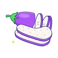 eggplant slice illustration vector