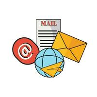 email marketing with internet illustration vector