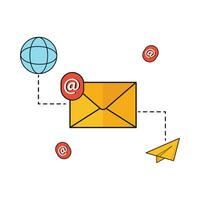 email marketing with internet illustration vector