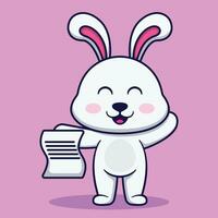 linda Conejo participación lista papel dibujos animados vector ilustración