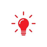 eps10 vector illustration of a red Light bulb icon isolated on white background