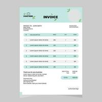 Professional business invoice template design vector