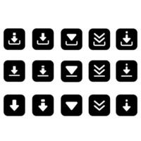 Download icon vector set. Upload button illustration collection. Load symbol or logo.