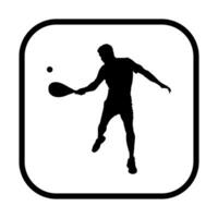 Vector Padel tennis player silhouette isolated background