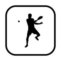 Vector Padel tennis player silhouette isolated background