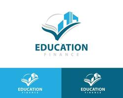 education logo creative concept book finance building vector