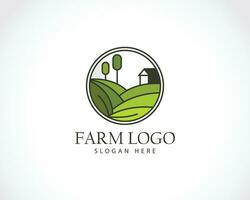 farm logo creative growth agriculture business emblem design template vector