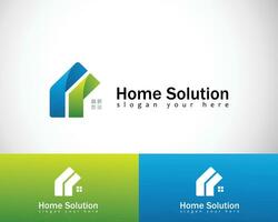 home solution logo creative design modern brand construct building illustration vector