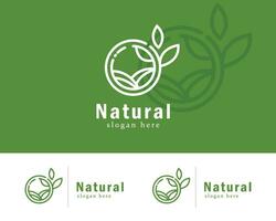 naturaleza logo creativo granja paisaje emblema negocio línea circulo vector