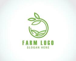 farm logo creative nature organic leave emblem design concept vector