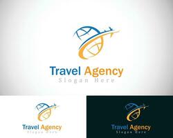 travel log creative transport express agency business logo world vector
